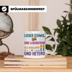 Schwul Tasse mit Spruch Lieber schwul und lebensfroh | Gay P – Weiß [farbe:weiß]