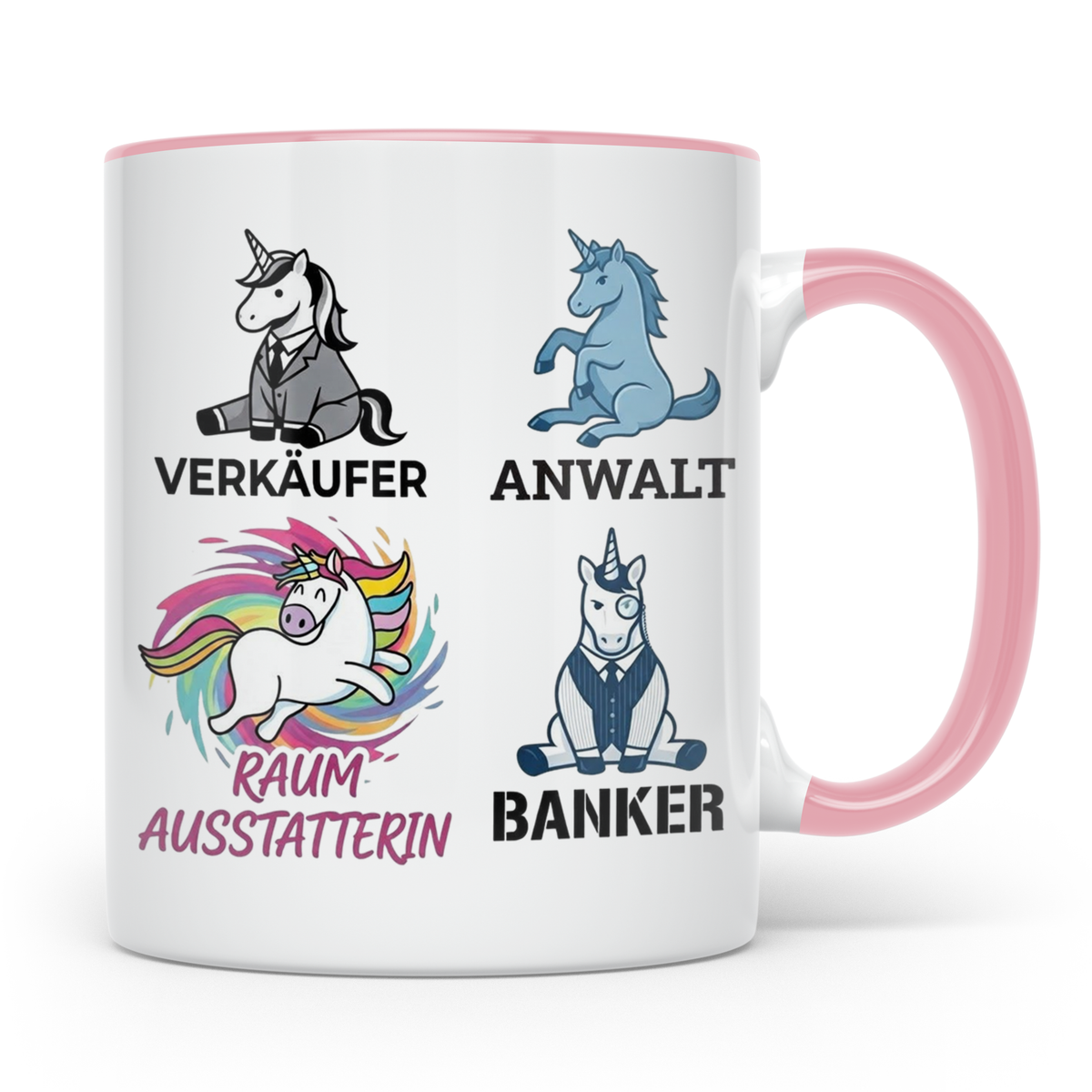 Einhorn Berufe Tasse lustig | Kaffeebecher für Verkäufer, Ba – Rosa [farbe:rosa]