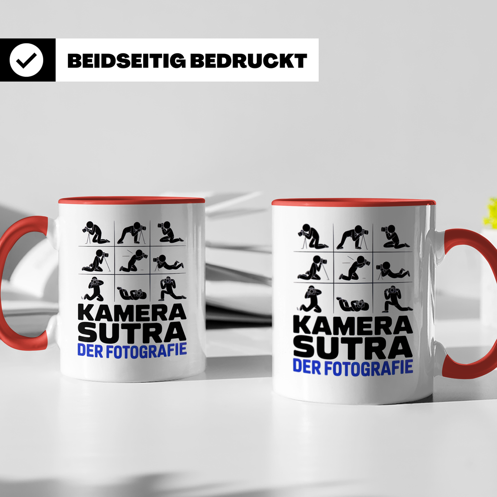 Kamera Sutra Tasse - Fotografie Stellungen Geschenk - Lustiges Fotografen Zubehör für Foto Liebhaber, Kamera Equipment Gadget Geschenkidee