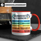 Raumausstatter Stundenlohn Tasse, lustiger Handwerker Spruch – Rot [farbe:rot]