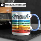 Raumausstatter Stundenlohn Tasse, lustiger Handwerker Spruch – Blau [farbe:blau]