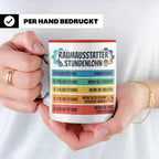 Raumausstatter Stundenlohn Tasse, lustiger Handwerker Spruch – Rot [farbe:rot]
