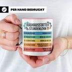 Raumausstatter Stundenlohn Tasse, lustiger Handwerker Spruch – Rosa [farbe:rosa]