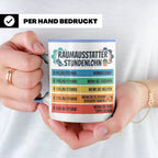 Raumausstatter Stundenlohn Tasse, lustiger Handwerker Spruch – Blau [farbe:blau]