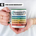 Raumausstatter Stundenlohn Tasse, lustiger Handwerker Spruch – Grün [farbe:grün]