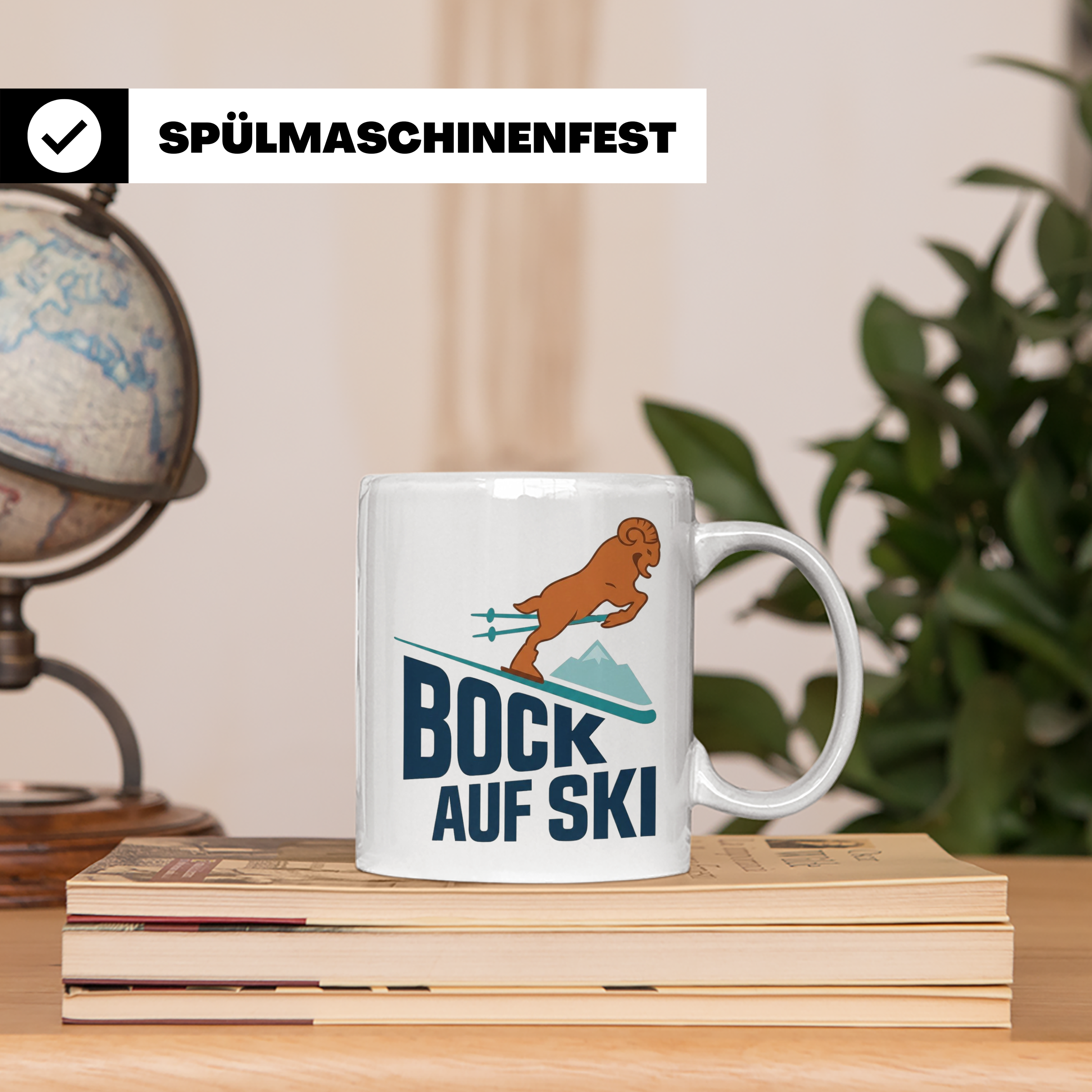 Bock auf Ski Tasse lustig für Skifahrer & Wintersportler | K – Weiß [farbe:weiß]