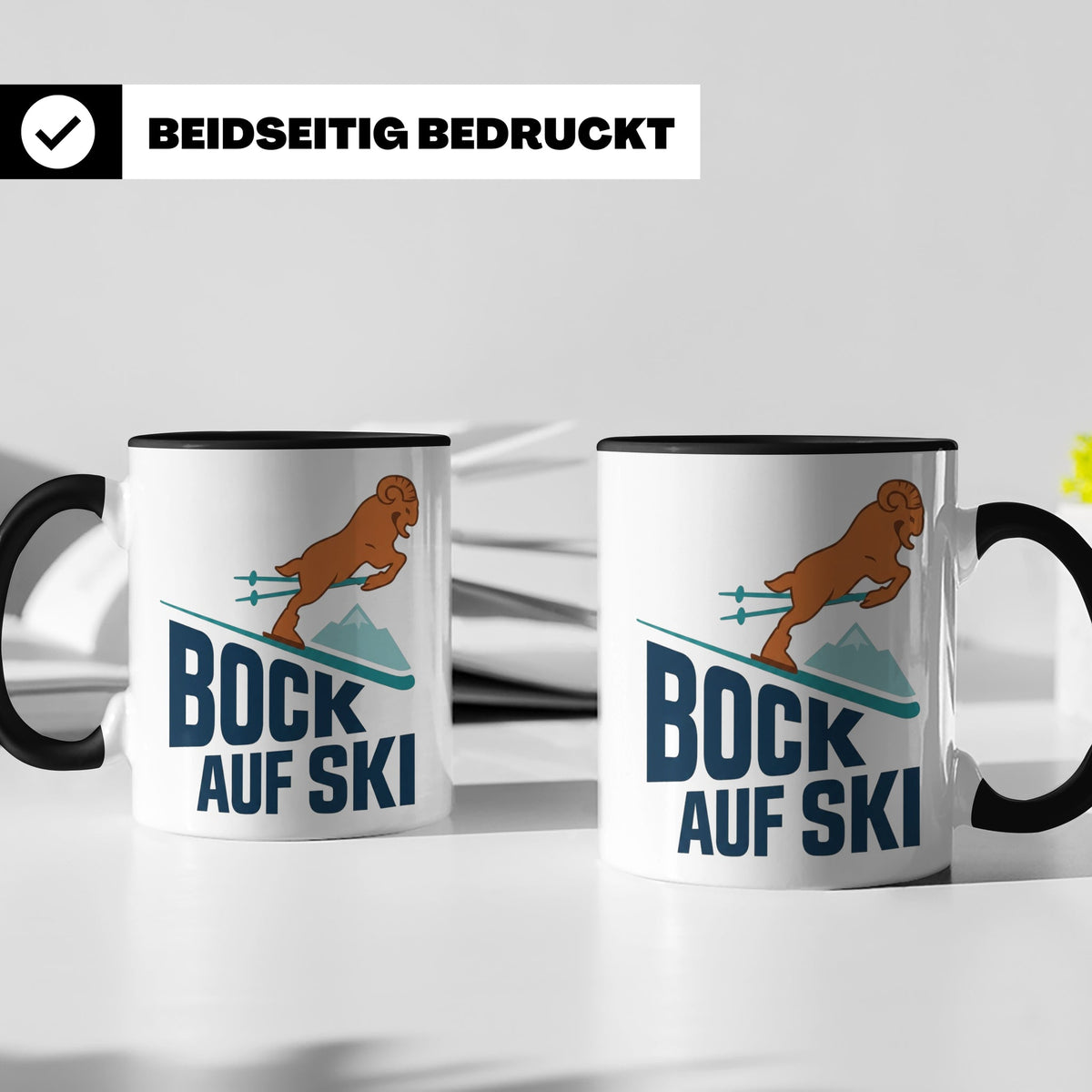 Bock auf Ski Tasse lustig für Skifahrer & Wintersportler | K – Schwarz [farbe:schwarz]