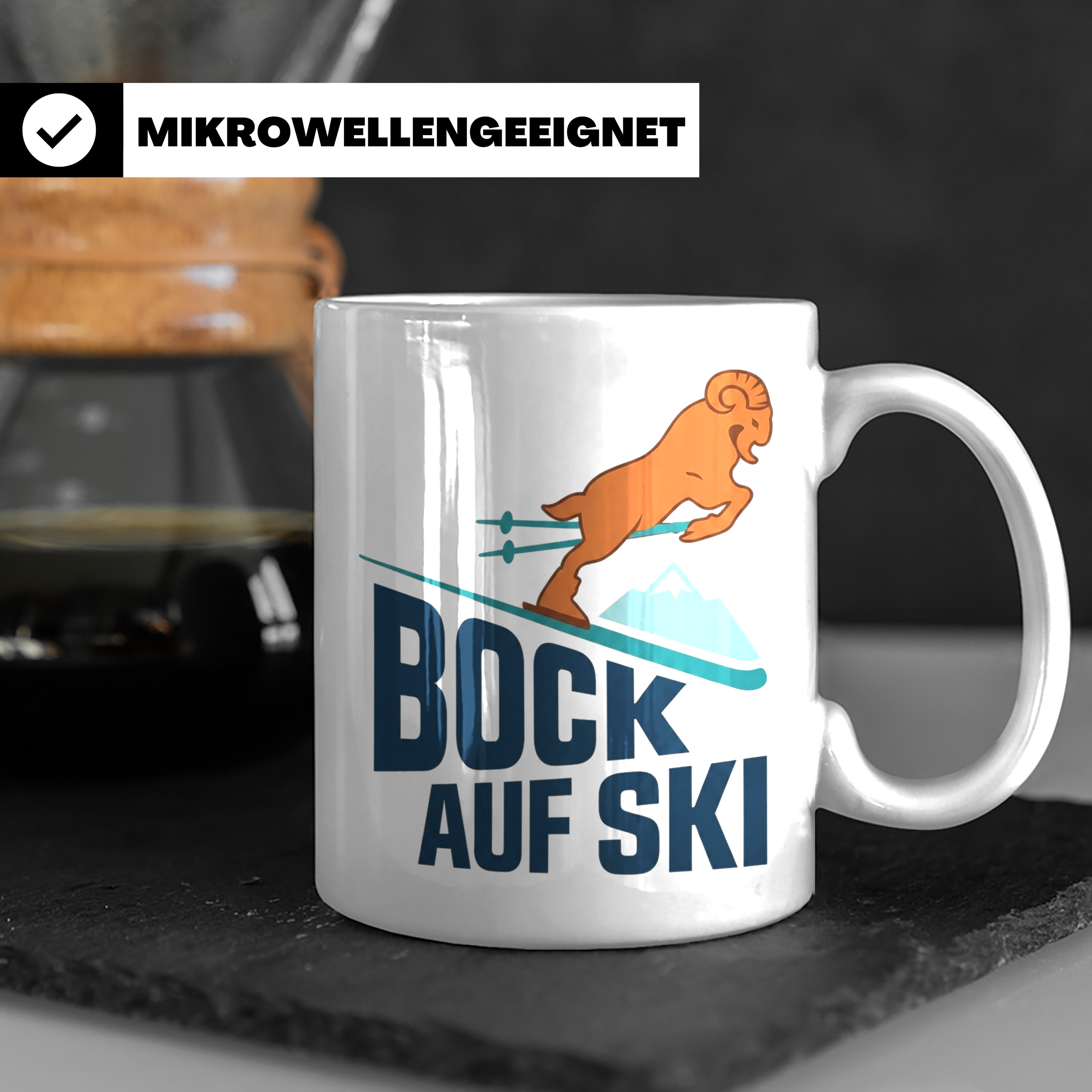 Bock auf Ski Tasse lustig für Skifahrer & Wintersportler | K – Weiß [farbe:weiß]