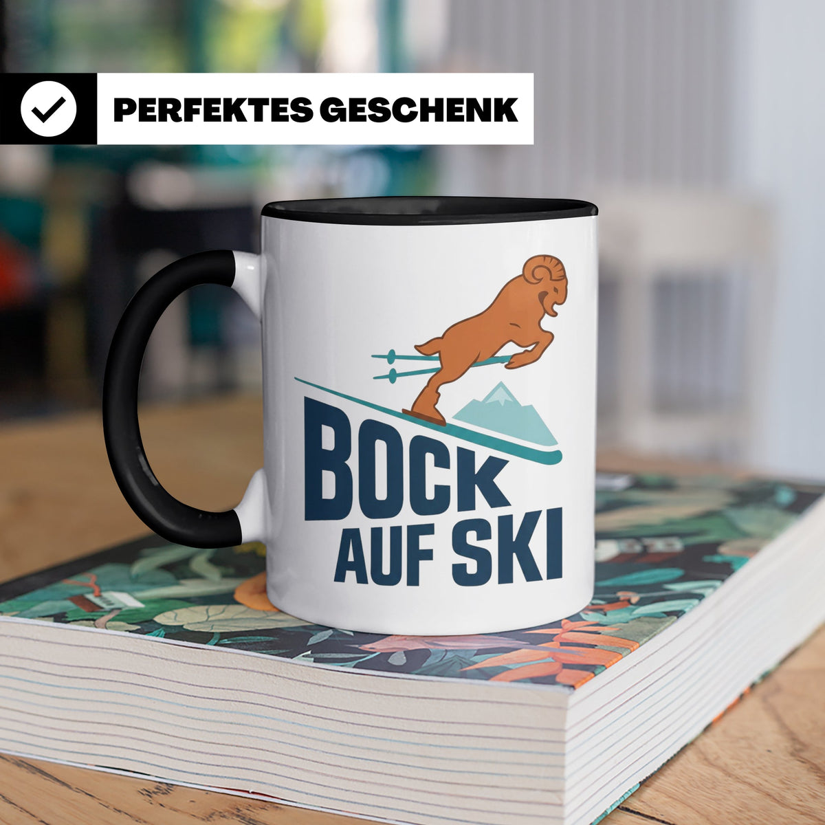 Bock auf Ski Tasse lustig für Skifahrer & Wintersportler | K – Schwarz [farbe:schwarz]