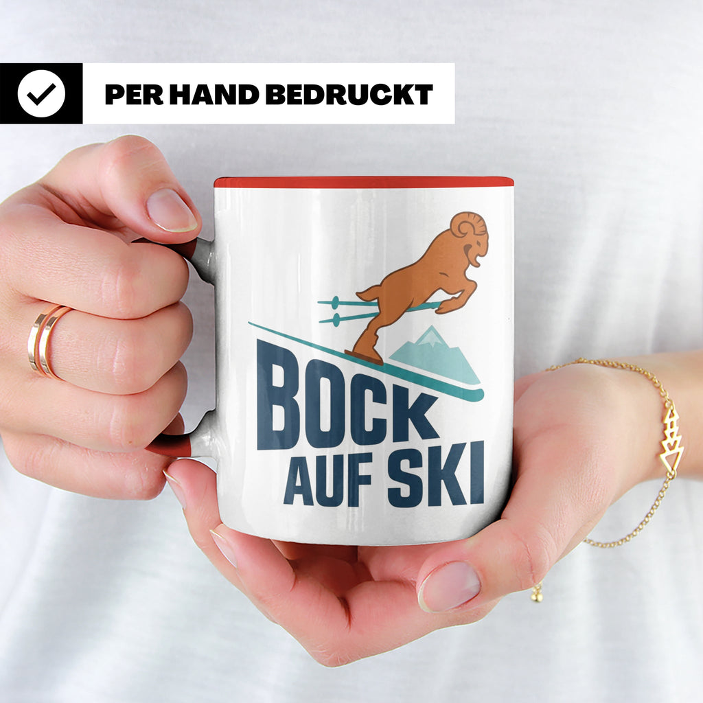 Bock auf Ski Tasse lustig für Skifahrer & Wintersportler | K – Rot [farbe:rot]