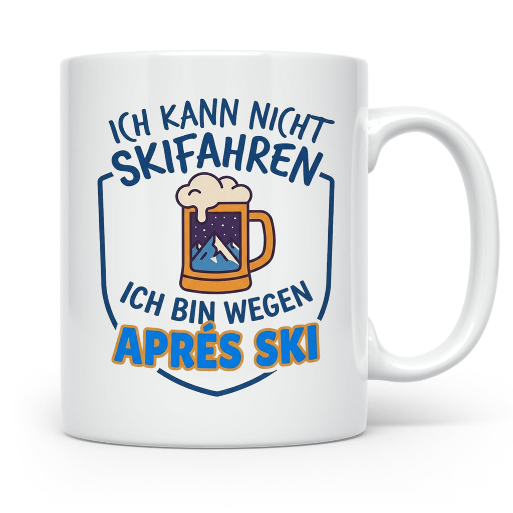 Après Ski Tasse mit Spruch Ich kann nicht Skifahren. Geschen – Weiß [farbe:weiß]