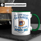 Après Ski Tasse mit Spruch Ich kann nicht Skifahren. Geschen – Grün [farbe:grün]