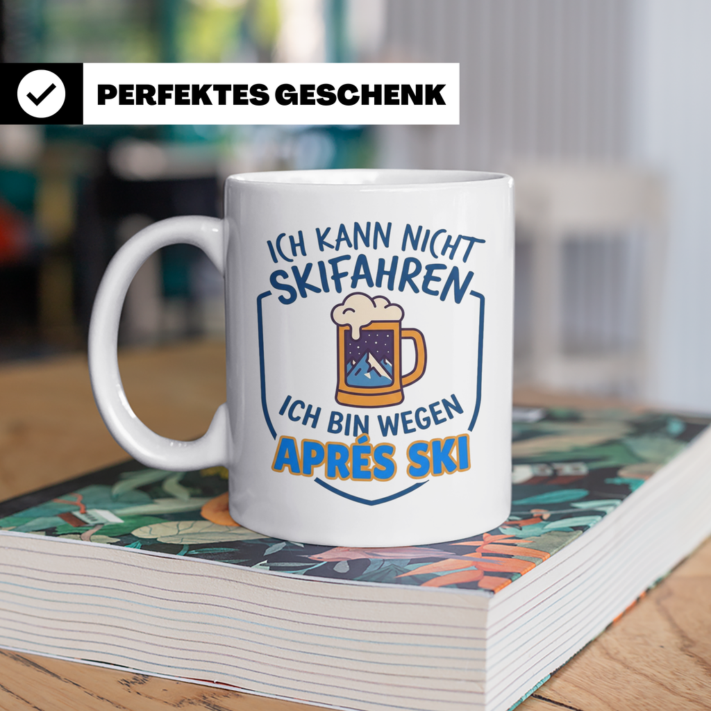 Après Ski Tasse mit Spruch Ich kann nicht Skifahren. Geschen – Weiß [farbe:weiß]