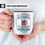 Après Ski Tasse mit Spruch Ich kann nicht Skifahren. Geschen – Schwarz [farbe:schwarz]
