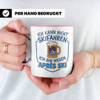 Après Ski Tasse mit Spruch Ich kann nicht Skifahren. Geschen – Rosa [farbe:rosa]