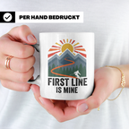 Skifahrer Tasse First Line Is Mine Spruch | Wintersport Bech – Weiß [farbe:weiß]