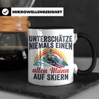 Alter Mann auf Skiern Tasse, lustiger Skifahrer Spruch für O – Schwarz [farbe:schwarz]