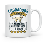 Labrador Tasse 5 Sterne Bewertung, lustiger Spruch für Hunde – Weiß [farbe:weiß]