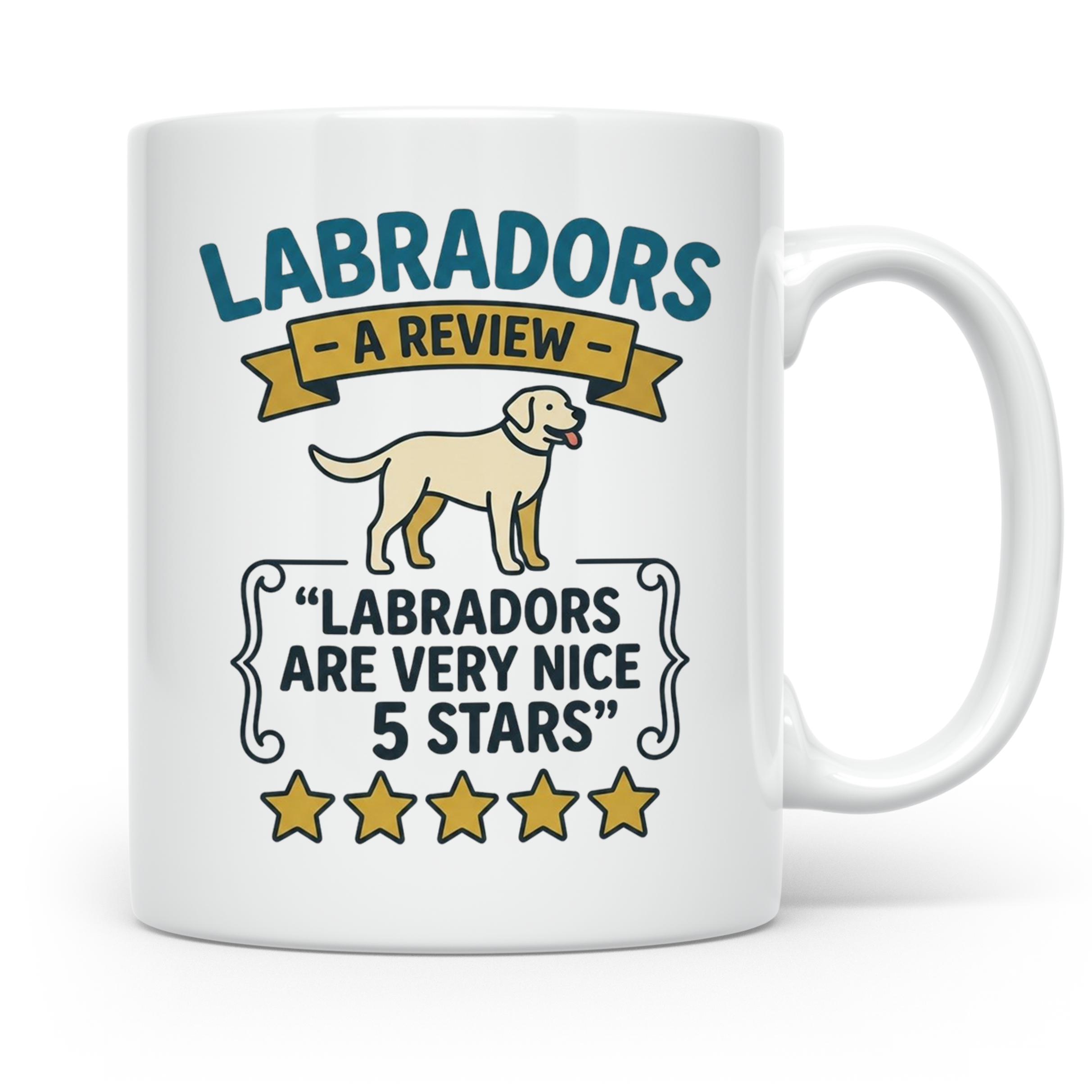 Labrador Tasse 5 Sterne Bewertung, lustiger Spruch für Hunde – Weiß [farbe:weiß]