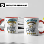 Labrador Tasse 5 Sterne Bewertung, lustiger Spruch für Hunde – Rot [farbe:rot]