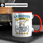 Labrador Tasse 5 Sterne Bewertung, lustiger Spruch für Hunde – Rot [farbe:rot]