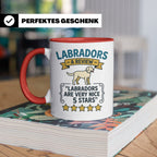 Labrador Tasse 5 Sterne Bewertung, lustiger Spruch für Hunde – Rot [farbe:rot]