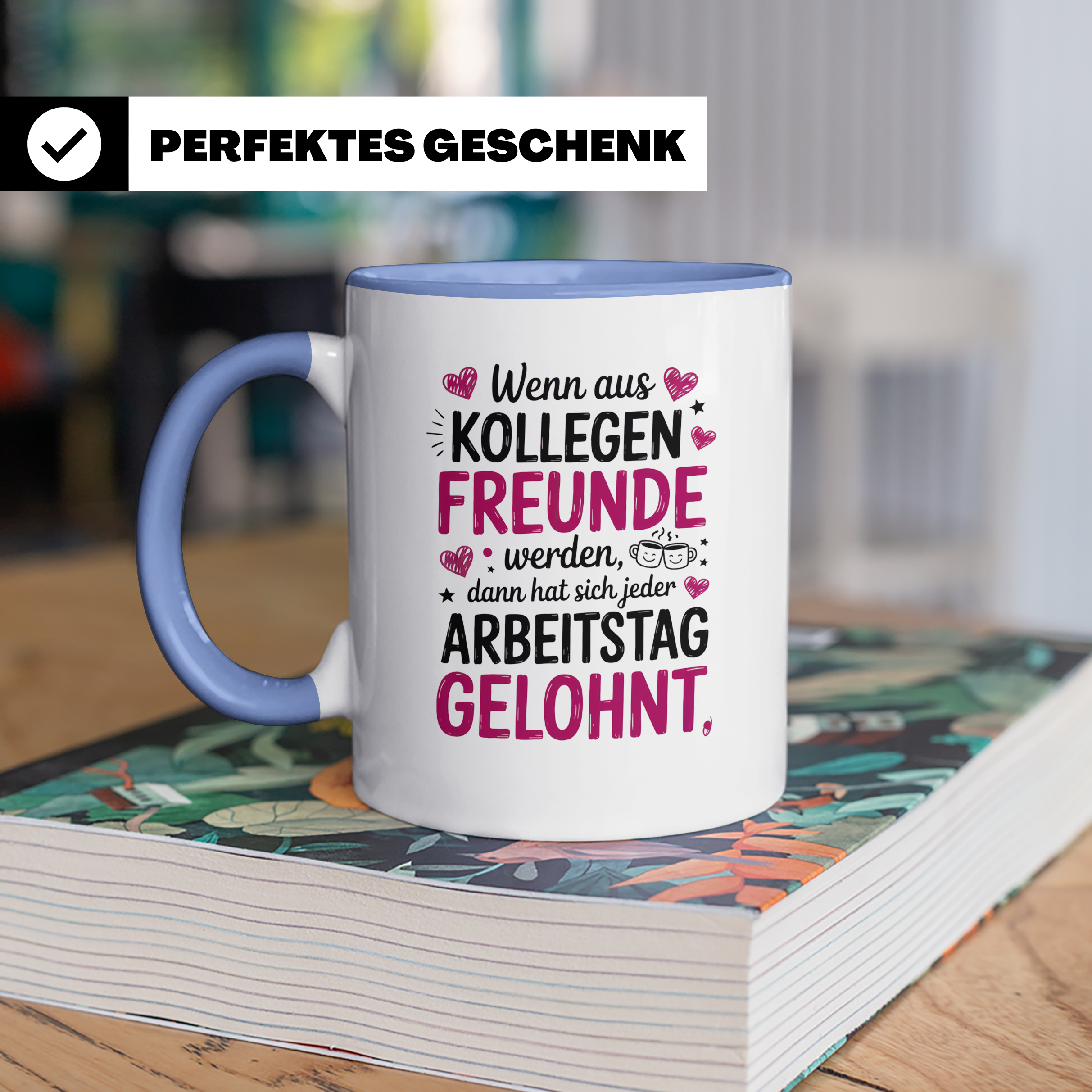 Kollegen Tasse mit Spruch: Wenn aus Kollegen Freunde werden, Arbeitskollegin, Jobwechsel Geschenkidee, Büro Kollegenabschied