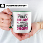 Kollegen Tasse mit Spruch: Wenn aus Kollegen Freunde werden, Arbeitskollegin, Jobwechsel Geschenkidee, Büro Kollegenabschied
