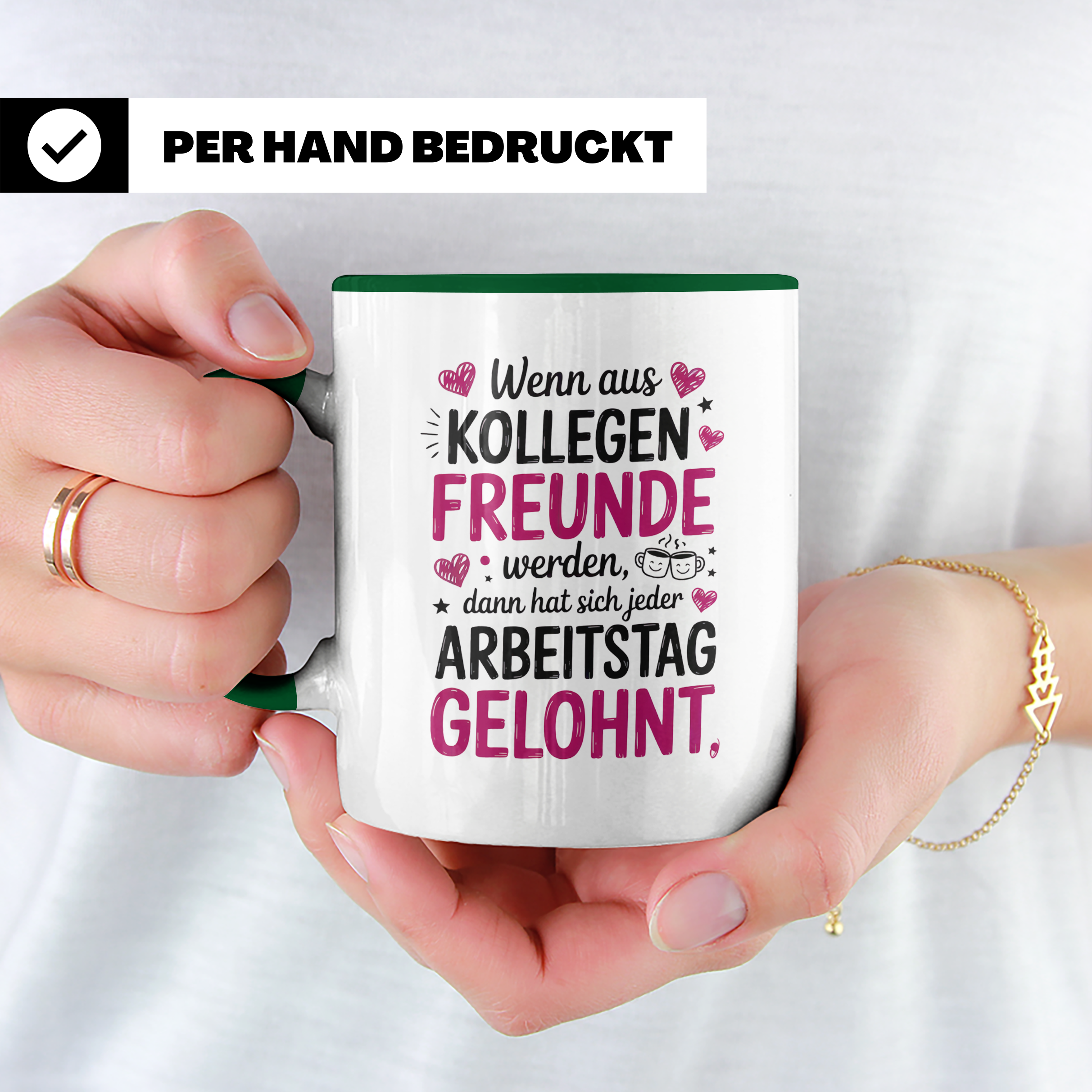 Kollegen Tasse mit Spruch: Wenn aus Kollegen Freunde werden, Arbeitskollegin, Jobwechsel Geschenkidee, Büro Kollegenabschied