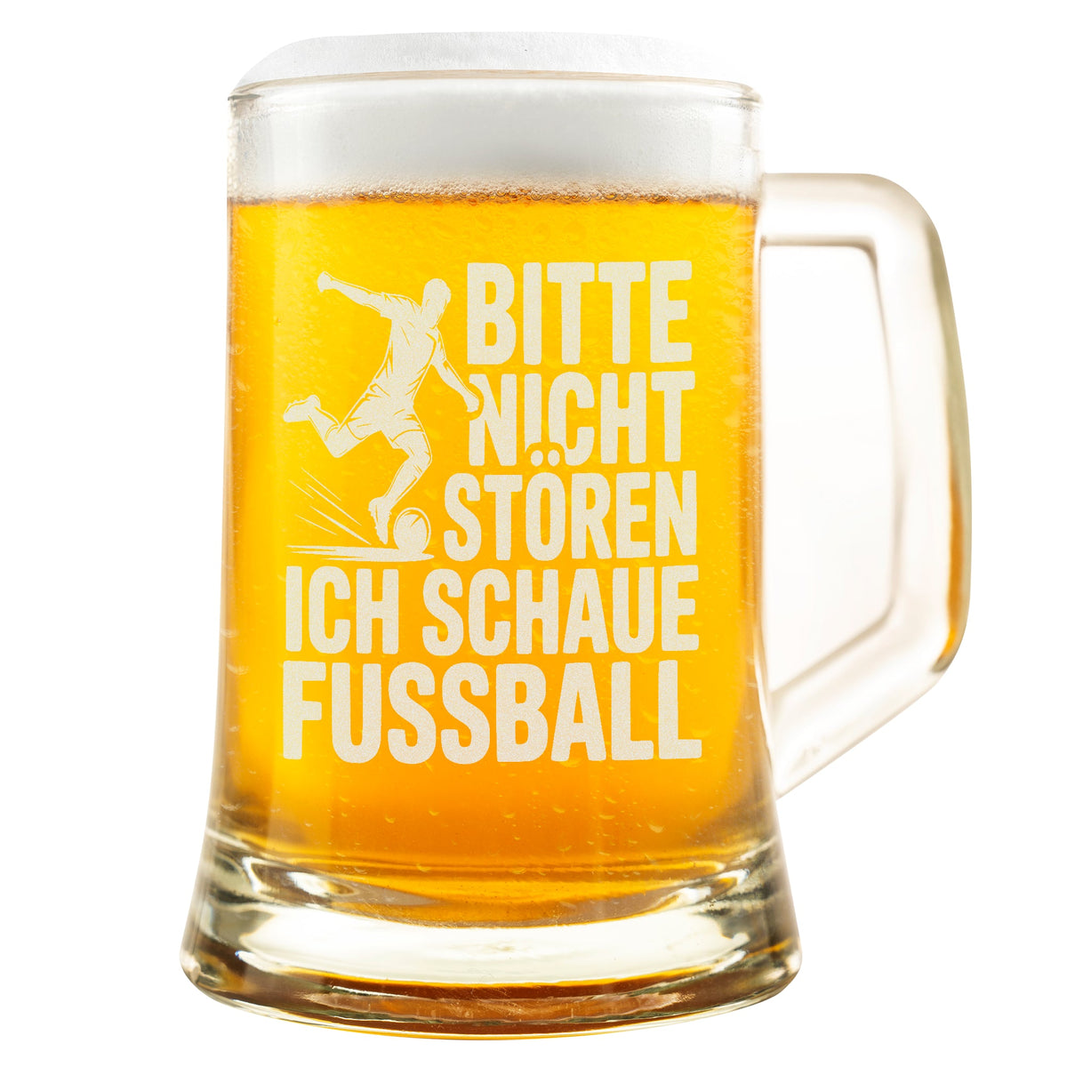 Bitte nicht stören – Ich schaue Fußball | Lustiger Bierkrug für Fußballfans, Männergeschenk für Fußballabend & Stadionliebhaber