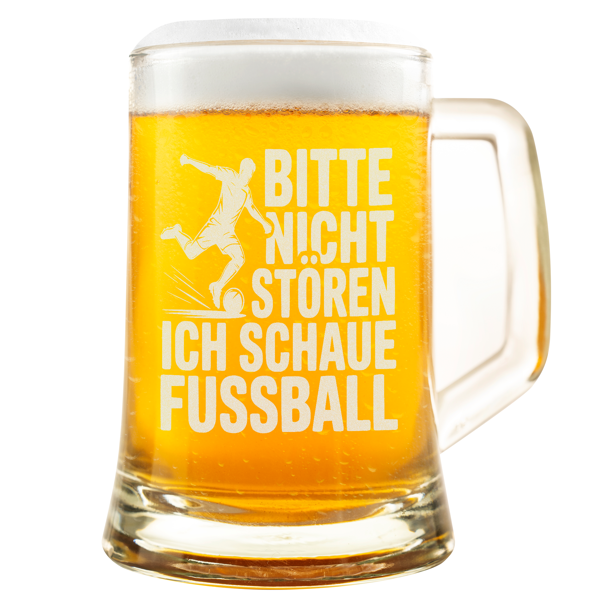 Bitte nicht stören – Ich schaue Fußball | Lustiger Bierkrug für Fußballfans, Männergeschenk für Fußballabend & Stadionliebhaber