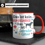 Labrador Tasse mit Spruch Hundesabber ist Labrador Glitzer.  – Rot [farbe:rot]