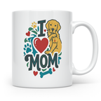 Golden Retriever Tasse für Hundemama, I Love Mom Spruch, Ges – Weiß [farbe:weiß]