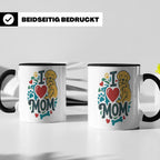 Golden Retriever Tasse für Hundemama, I Love Mom Spruch, Ges – Schwarz [farbe:schwarz]