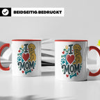 Golden Retriever Tasse für Hundemama, I Love Mom Spruch, Ges – Rot [farbe:rot]