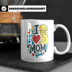 Golden Retriever Tasse für Hundemama, I Love Mom Spruch, Ges – Weiß [farbe:weiß]