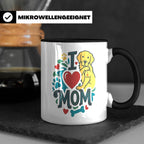 Golden Retriever Tasse für Hundemama, I Love Mom Spruch, Ges – Schwarz [farbe:schwarz]