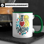 Golden Retriever Tasse für Hundemama, I Love Mom Spruch, Ges – Grün [farbe:grün]