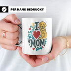 Golden Retriever Tasse für Hundemama, I Love Mom Spruch, Ges – Weiß [farbe:weiß]