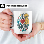 Golden Retriever Tasse für Hundemama, I Love Mom Spruch, Ges – Weiß [farbe:weiß]