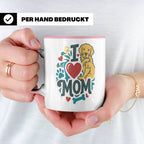 Golden Retriever Tasse für Hundemama, I Love Mom Spruch, Ges – Rosa [farbe:rosa]