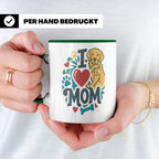 Golden Retriever Tasse für Hundemama, I Love Mom Spruch, Ges – Grün [farbe:grün]