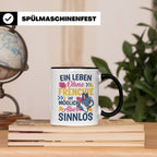 Frenchie Tasse mit Spruch Leben ohne Frenchie sinnlos, Gesch – Schwarz [farbe:schwarz]