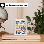 Frenchie Tasse mit Spruch Leben ohne Frenchie sinnlos, Gesch – Rosa [farbe:rosa]