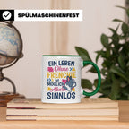 Frenchie Tasse mit Spruch Leben ohne Frenchie sinnlos, Gesch – Grün [farbe:grün]