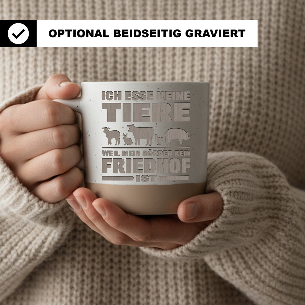 Vegan Tasse Ich Esse Keine Tiere - Geschenk für Vegetarier - Mein Körp – Bild 2