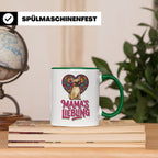 Französische Bulldogge Tasse mit Spruch Mama's Liebling, Fre – Grün [farbe:grün]