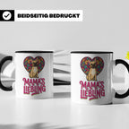 Französische Bulldogge Tasse mit Spruch Mama's Liebling, Fre – Schwarz [farbe:schwarz]