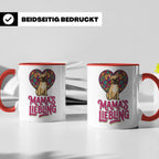 Französische Bulldogge Tasse mit Spruch Mama's Liebling, Fre – Rot [farbe:rot]