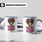 Französische Bulldogge Tasse mit Spruch Mama's Liebling, Fre – Blau [farbe:blau]